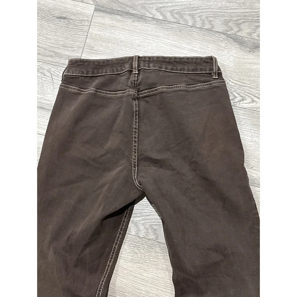Garage Denim Womens Brown Low Rise Flare Jeans Contrast Stitch‎ Size 3